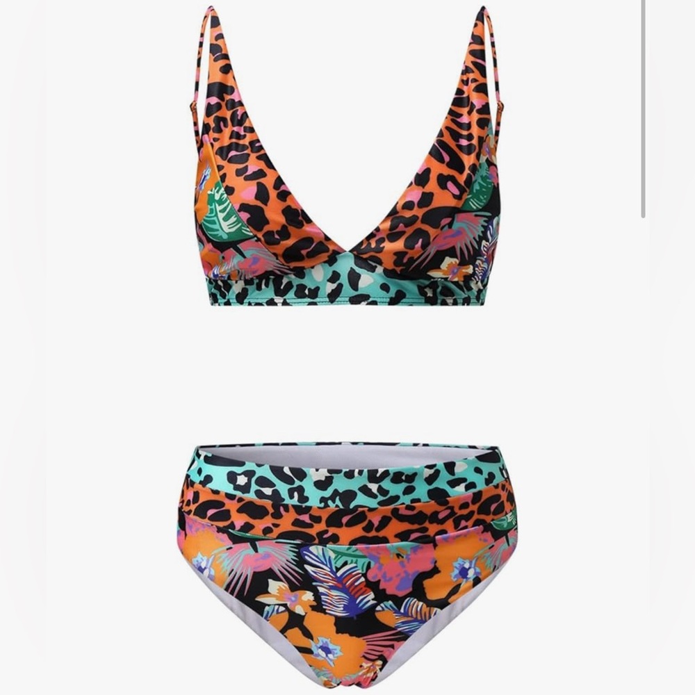 Tropical Print Women's Bikini Set